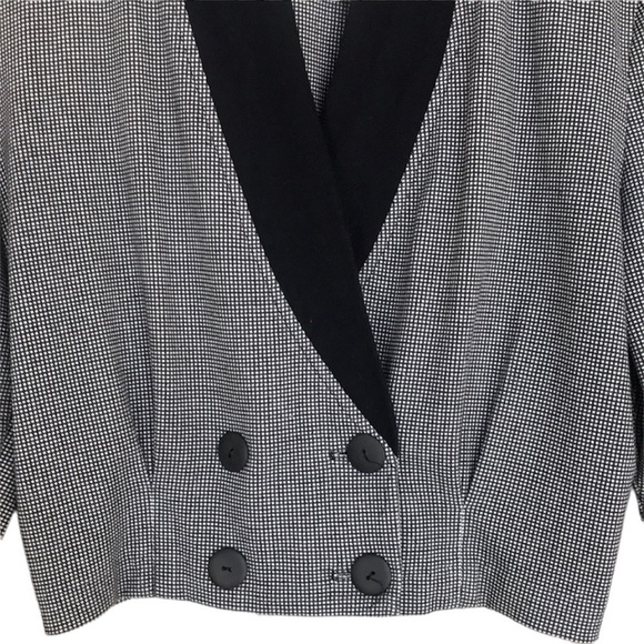 Vintage d’knits, Double Breasted Long Sleeve Cropped Blazer Jacket - Picture 3 of 13